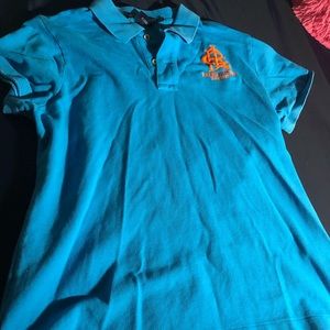 Ralph Lauren blue and orange polo